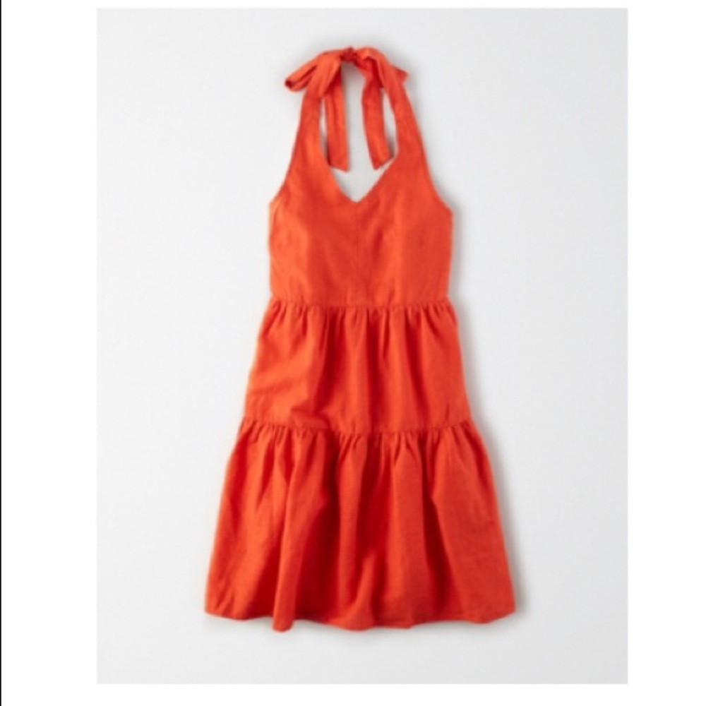 American Eagle Outfitters Orange Halter Dress